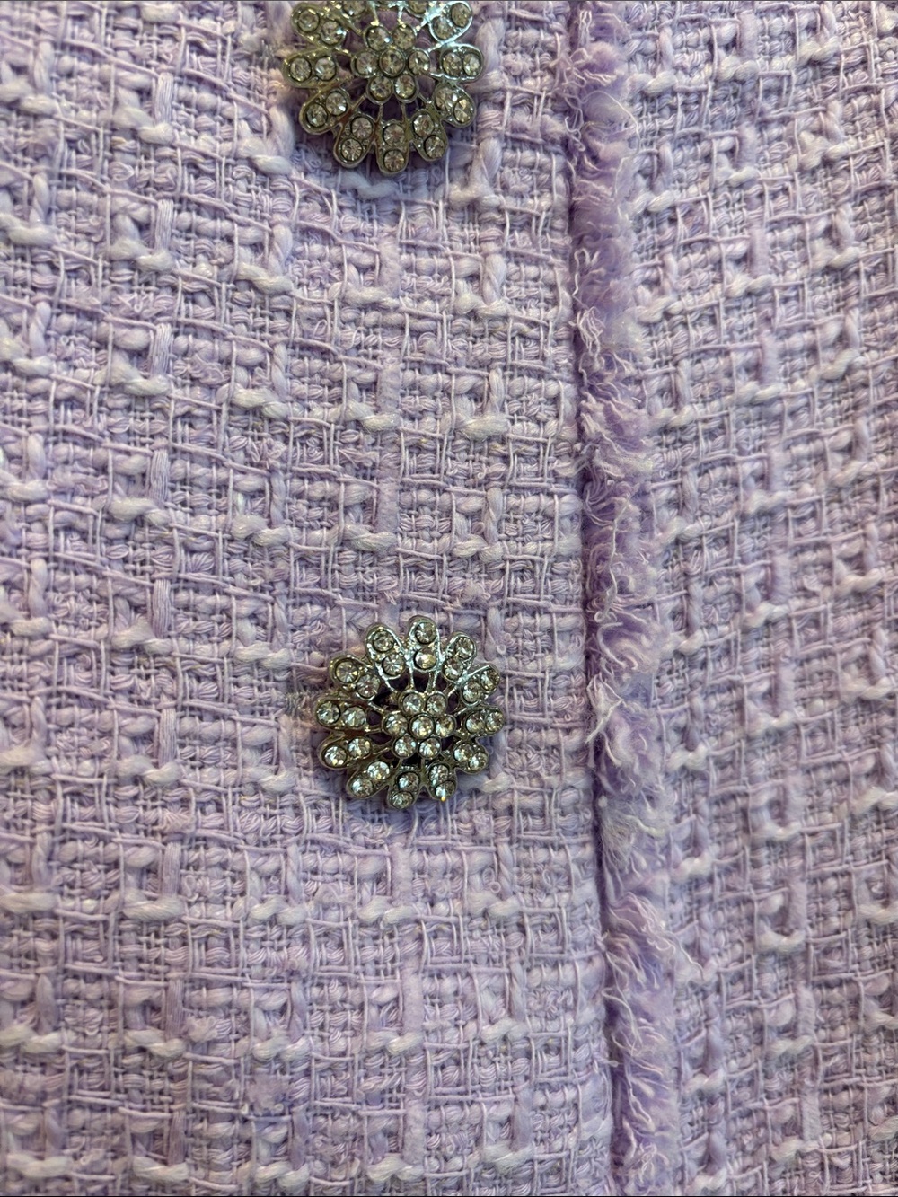 NWT ZARA Lilac Tweed Pencil Skirt with Decorative Crystal Buttons - Picture 4 of 8
